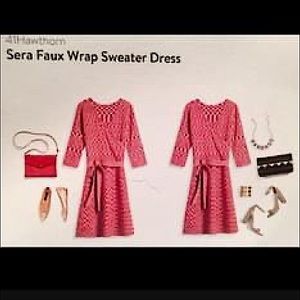 New with tags Red long sleeve wrap dress